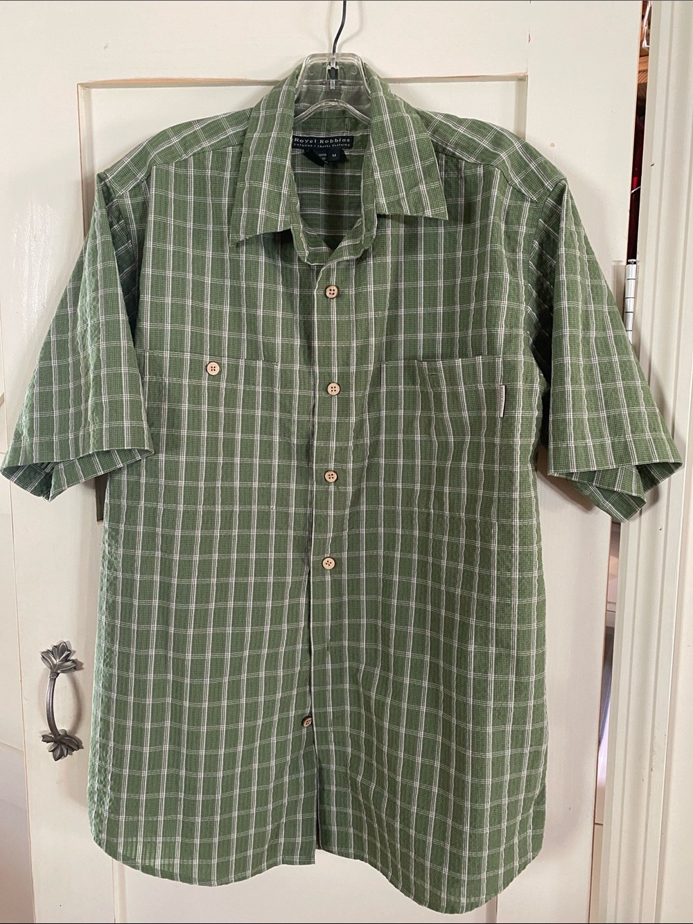Royal Robbins Green Plaid Short-Sleeve Button-Down Shirt